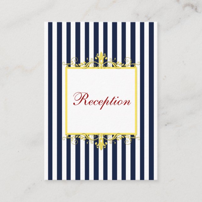 Carte de fermeture de la Marine White Yellow Strip (Devant)