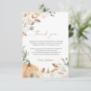 Carte de fermeture du Merci de Baby shower d'autom