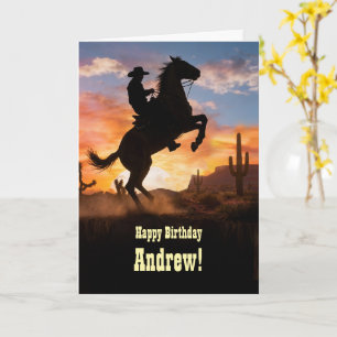 Carte de fête country western personnalisée avec n