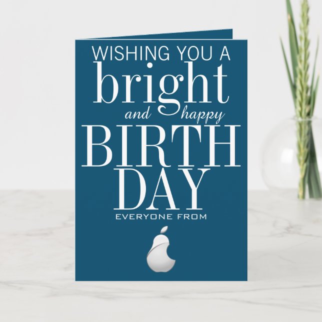 Carte de fête d'anniversaire bleue pour employé av (Devant)