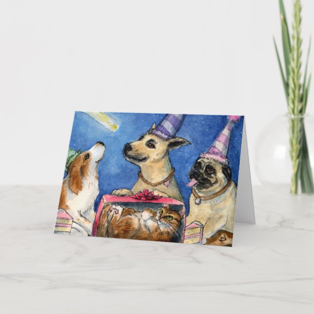 Carte de fête d'anniversaire du chien (Devant)