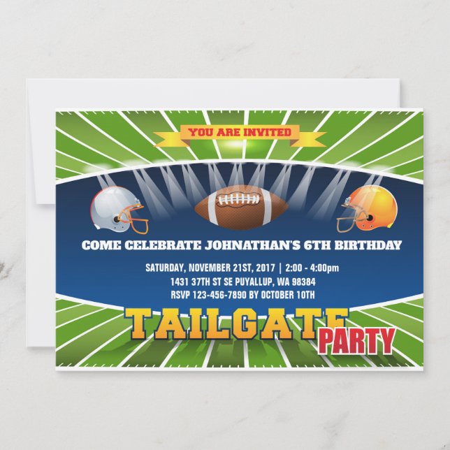 Carte de fête d'anniversaire du football de sports (Devant)