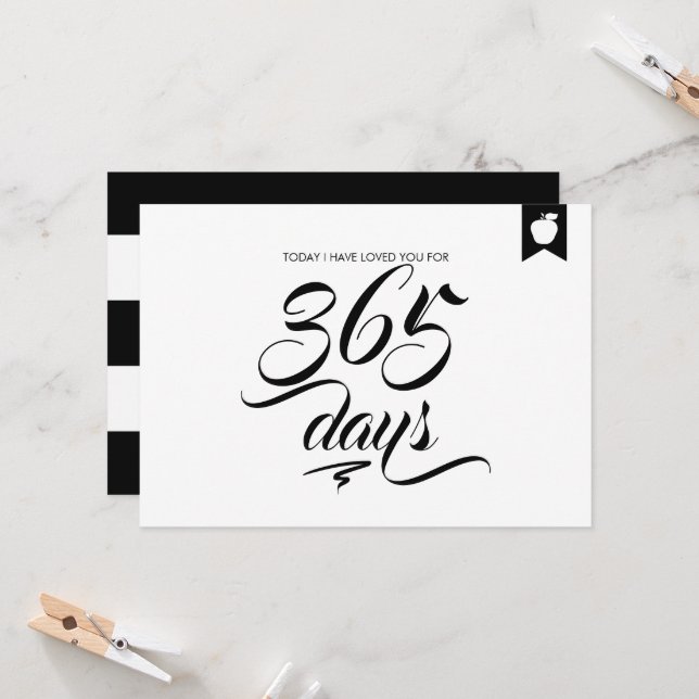 Carte de fête d'anniversaire 'Je t'ai aimé pendant (Devant/Arrière en situation)