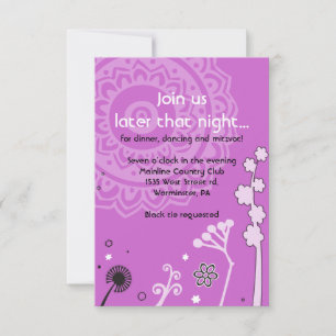 CARTE DE FÊTE DE BAT MITZVAH FLORALE AUDACIEUSE ET