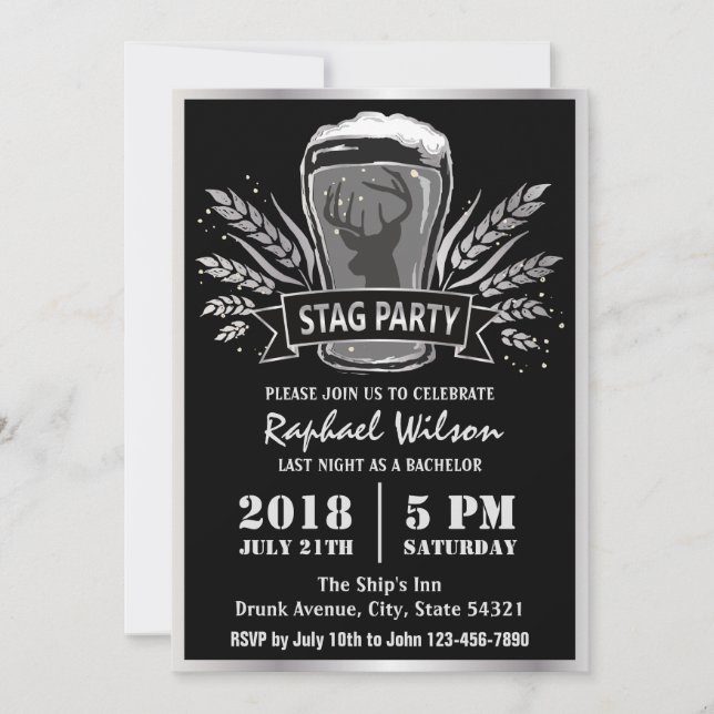 Carte de fête de garçon Modern Beer Barley (Devant)