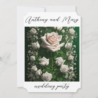 Carte de fête de mariage Floral Allure : amour cél