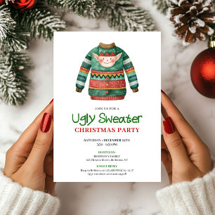Carte de fête de Noël pour un pull moche drôle et 