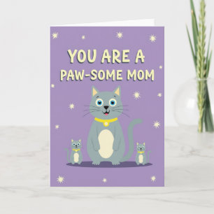 Carte de Fête des Mamans Féline Incroyable