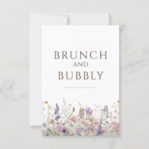 Carte de Fête des mariées blanche Fleur sauvage Bo