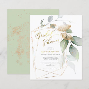 Carte de Fête des mariées Budget Gold Eucalyptus G