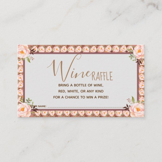 Carte de Fête des mariées Mariage de vin rose Flor (Devant)