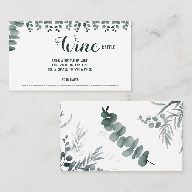 Carte de Fête des mariées Mariage Eucalyptus Wine  (Devant / Derrière)
