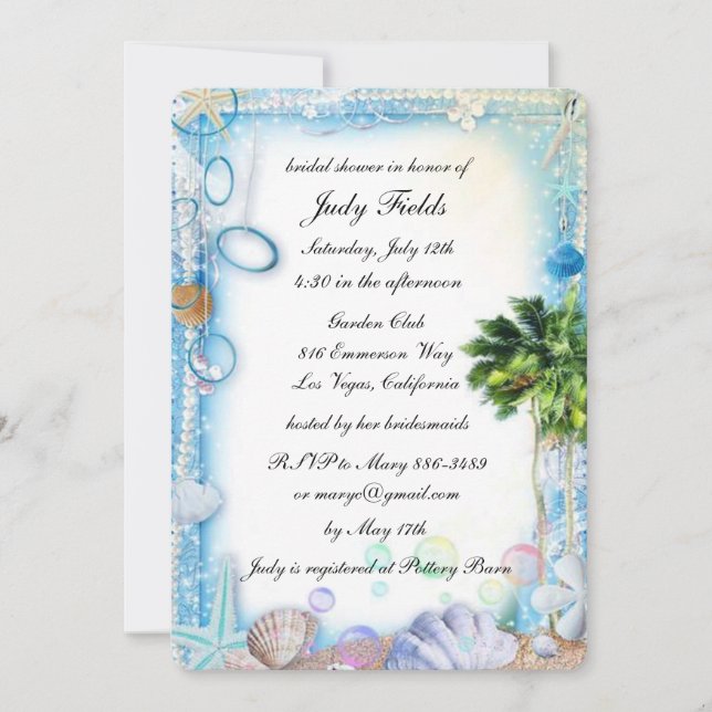 Carte de Fête des mariées Mariage Tropical Beach S (Devant)
