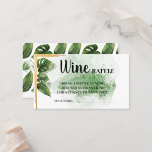 Carte de Fête des mariées Tropical Wine Raffle