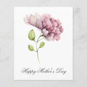 Carte de fête des mères à fleurs aquarelles jolies