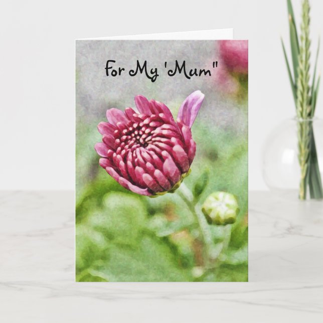 Carte de fête des mères à la fleur de Mum (Devant)