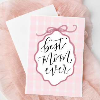Carte de fête des mères à l'aquarelle rose en form