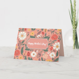 Carte de fête des mères à motif floral