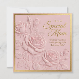 Carte de fête des mères à motif floral embossé