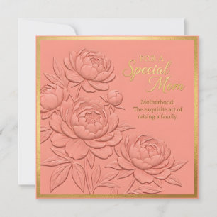 Carte de fête des mères à motif floral embossé