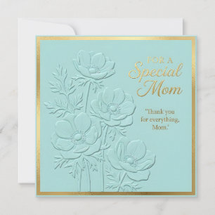 Carte de fête des mères à motif floral embossé