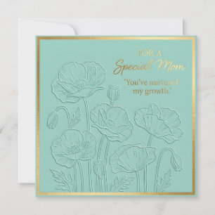 Carte de fête des mères à motif floral embossé