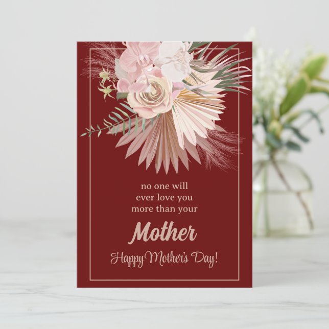 Carte de fête des mères à motif floral rustique –  (Debout devant)