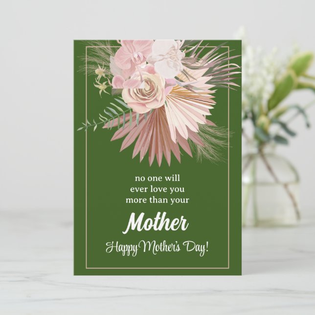 Carte de fête des mères à motif floral rustique –  (Debout devant)