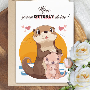 Carte de fête des mères adorable loutre