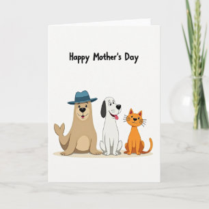 Carte de fête des mères Animal Friends