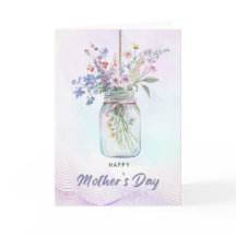 Carte de fête des mères au bouquet floral aquarell