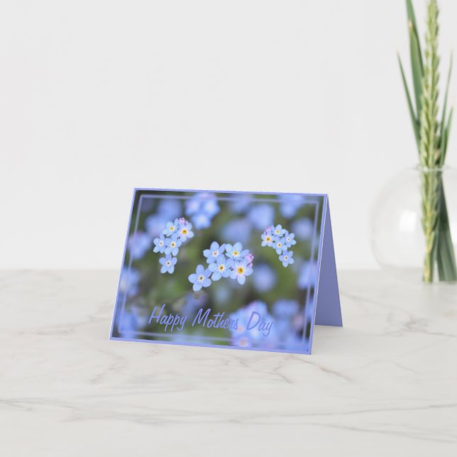 Carte de fête des mères aux fleurs de Ne m'oubliez (Devant)