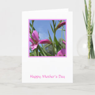 Carte de fête des mères aux fleurs roses