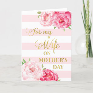 Carte de fête des mères aux fleurs roses pour femm