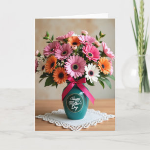 Carte de fête des mères aux fleurs vives