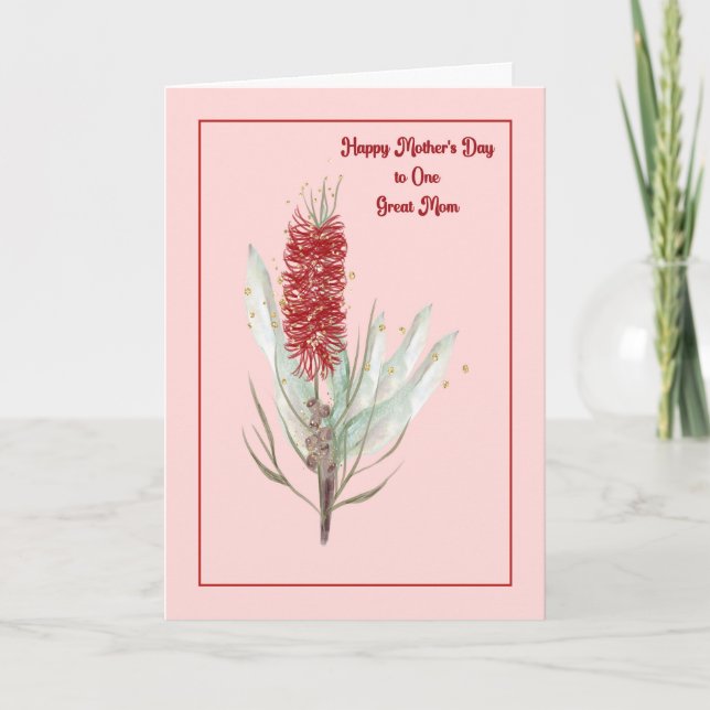 Carte de fête des mères avec fleurs australiennes (Devant)