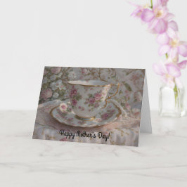 Carte de fête des mères avec l'art d'une tasse à t