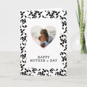 Carte de fête des mères avec photo dans un motif r