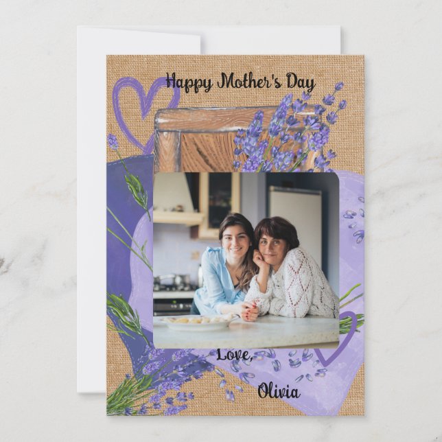 Carte de fête des mères avec photo de fleurs de la (Devant)