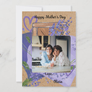 Carte de fête des mères avec photo florale de lava