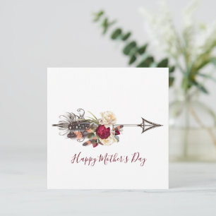 Carte de fête des mères Boho Floral Arrow moderne