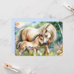 Carte de fête des mères Cheval et Poulain