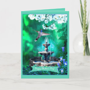 Carte de fête des mères Colibri dans le jardin sac