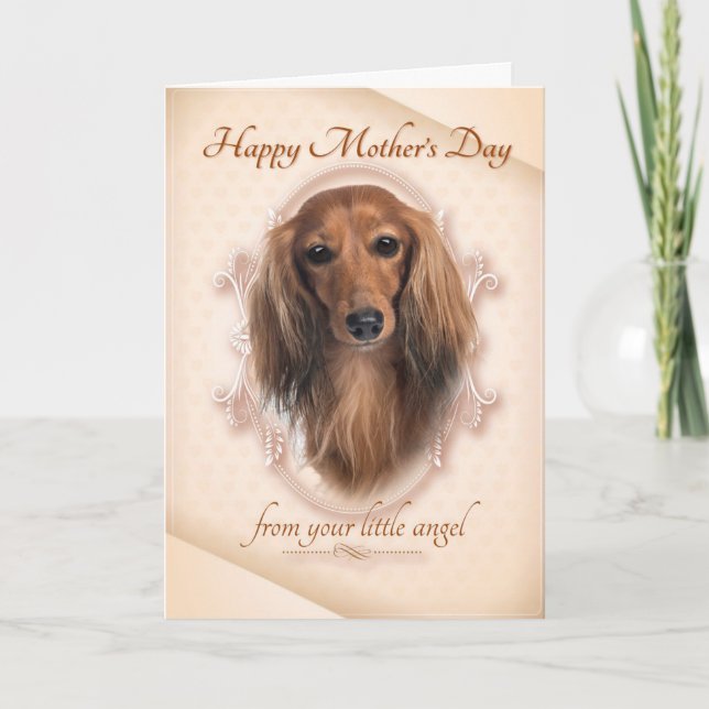 Carte de fête des mères Dachshund amusante (Devant)