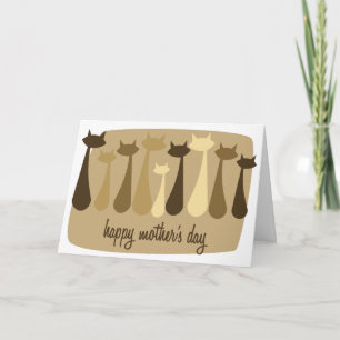 Carte de Fête des Mères de Chat Retro Atomique dan