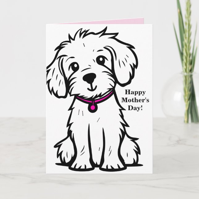 Carte de fête des mères de chien pour maman (Devant)