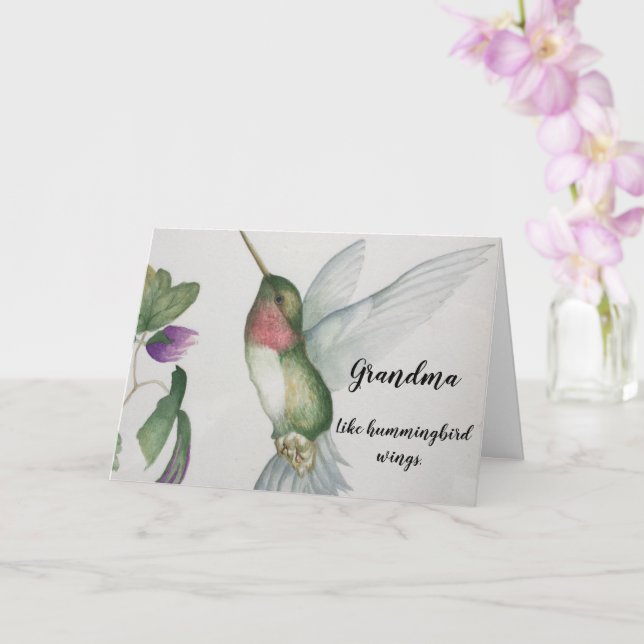 Carte de fête des mères de l’Aile des colibris (Orchidée)