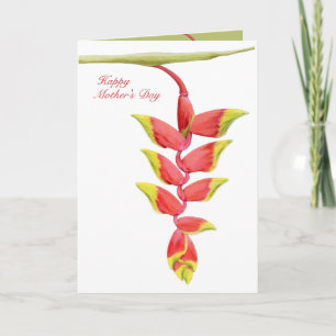 Carte de fête des mères de la branche d'Heliconia