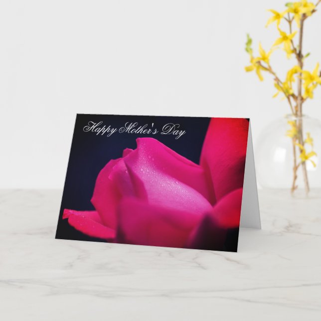 Carte de Fête des Mères de la Fleur Rouge Rosebud (Fleur jaune)
