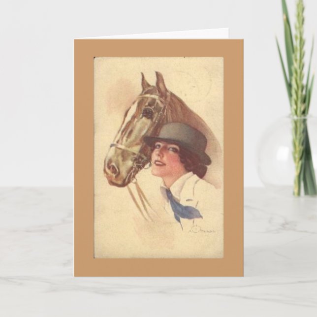 Carte de fête des mères de l'amoureux du cheval (Devant)